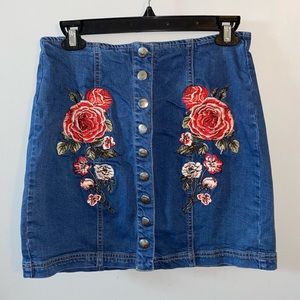 Pacsun L.A Hearts Jean Flower Skirt